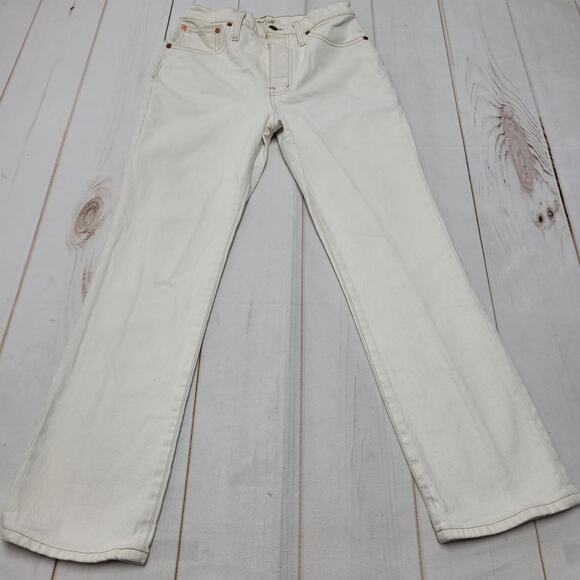 Madewell slim Demi boot jeans cream high rise - Picture 1 of 12